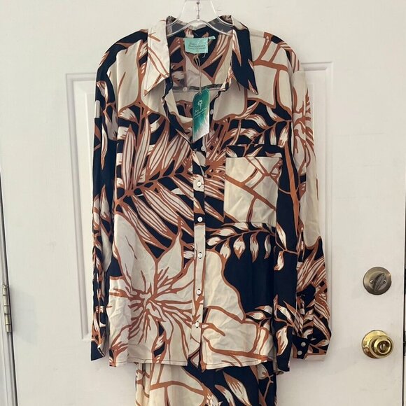 True Destination 2 Piece Vacation Summer Maxi Dress/Tunic Outfit Sz XL - Picture 2 of 12